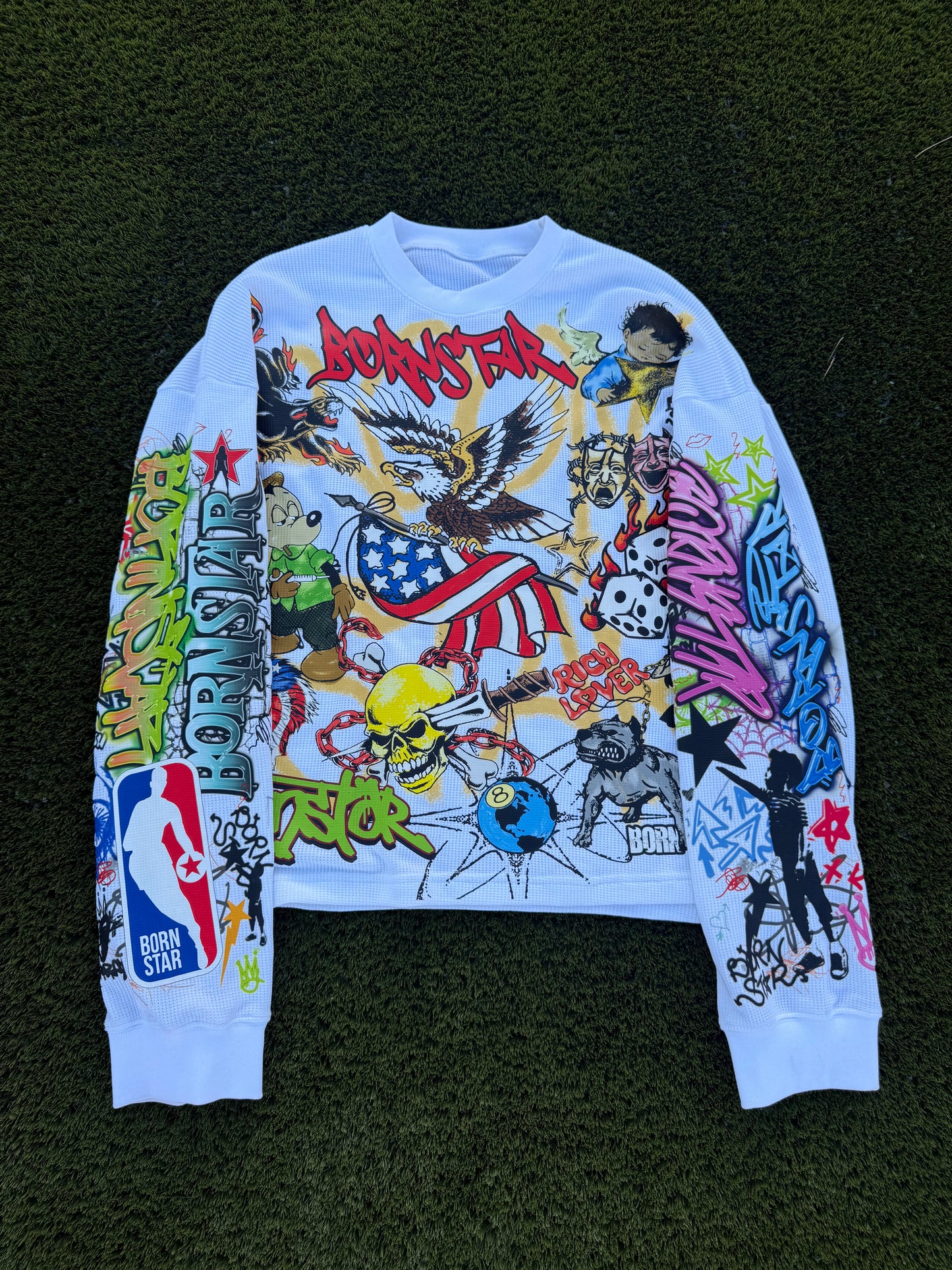 “Stars Are Art” White Thermal Long Sleeve