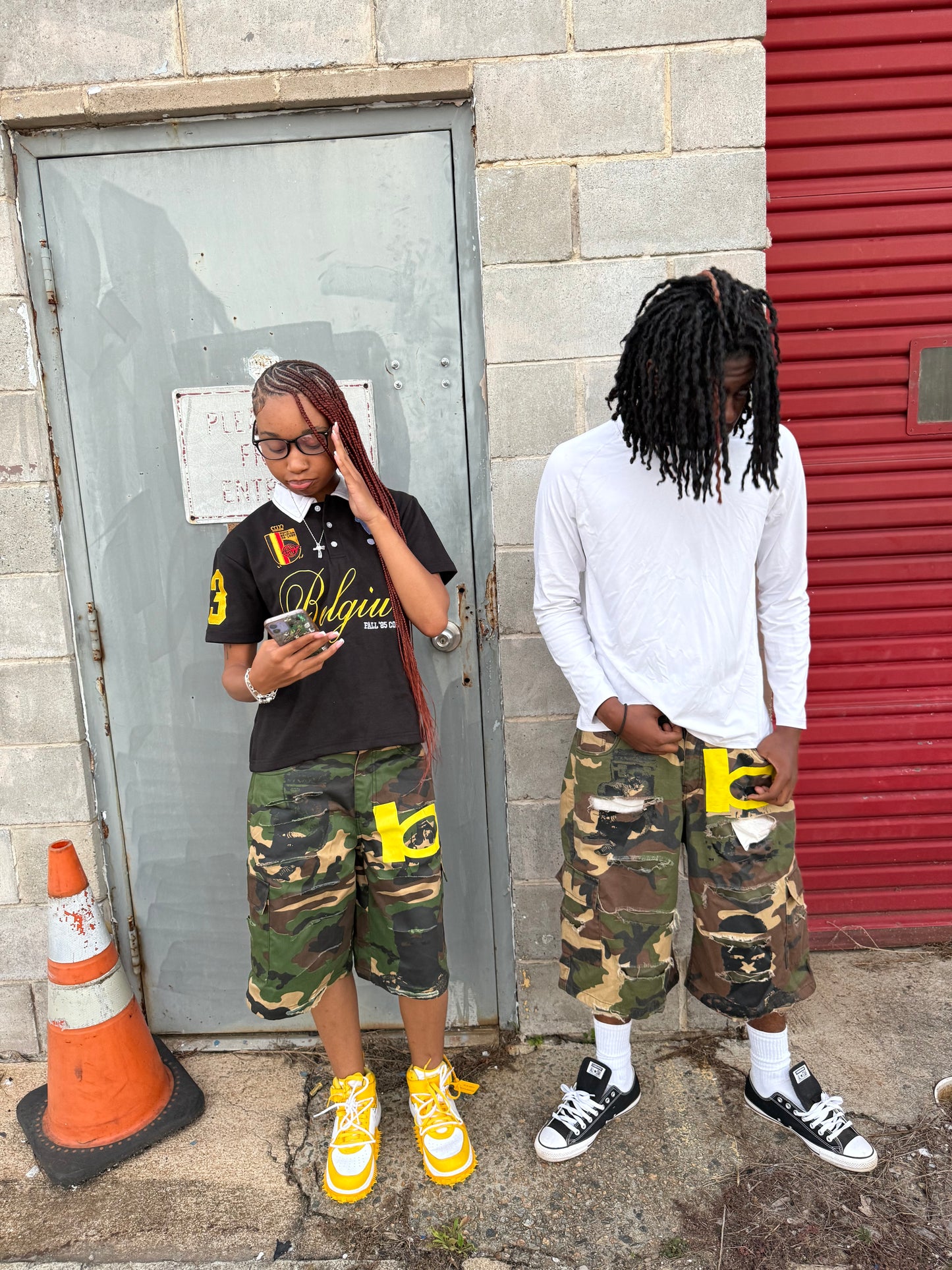 “Team B” Green Camo Jorts