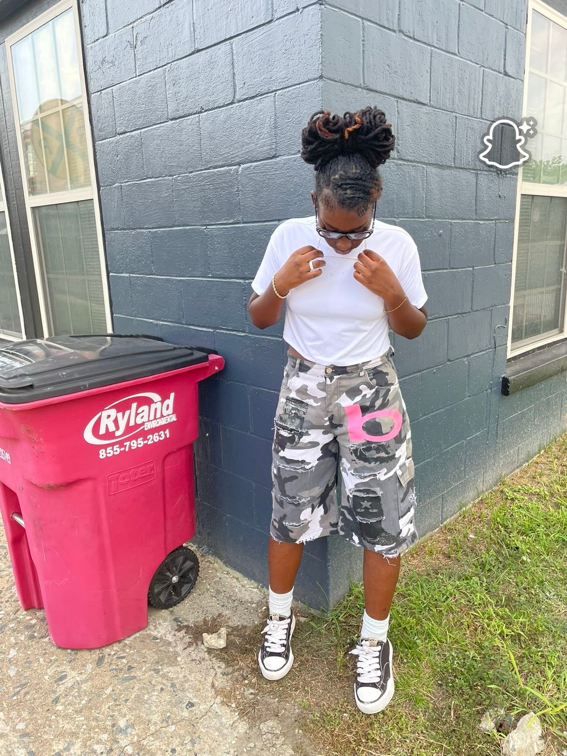 “Team B” Grey Camo Jorts