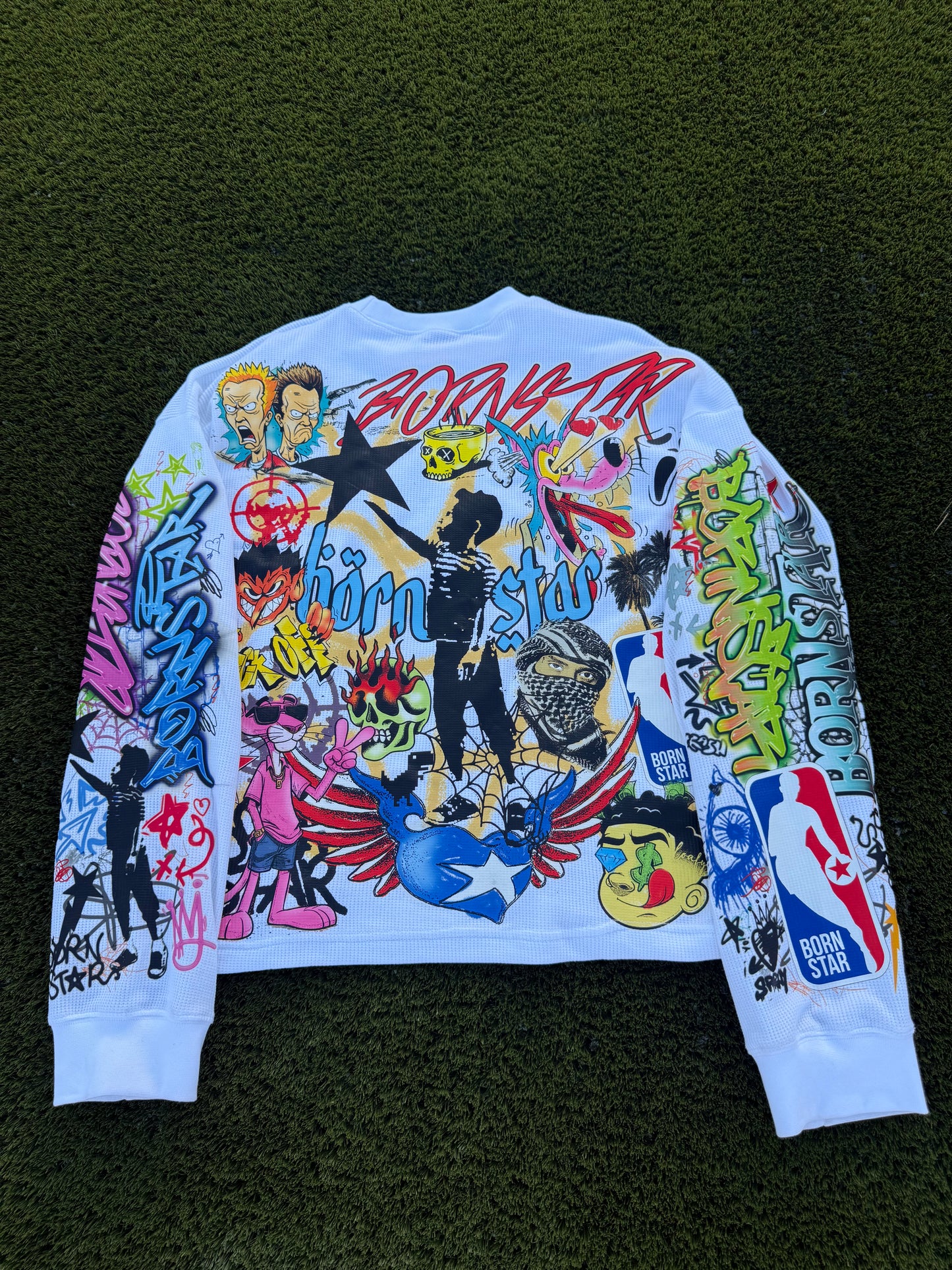 “Stars Are Art” White Thermal Long Sleeve